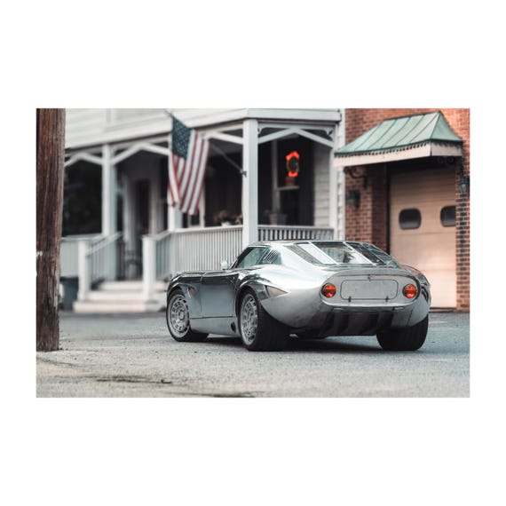 Fine Art Print - Runge Veleno with American Flag Wall Art, Vintage Americana decor, giclee, Gift idea for Man cave, Garage, Car Collector