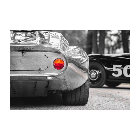 Fine Art Print - Runge Veleno photo with red taillight, Jaguar XK120 Black Cat, automotive Wall Art, Monochrome, Office Decor, Garage, Gift