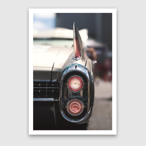 Fine Art print - 1960 Cadillac Tailfin, DeVille Series 62 Photo, Classic Car Wall Art, Jet Age Midcentury Office Decor, Car Guy Gift Ideas