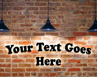 Personalized Wall Art Work for Room Decor - Unique Brick Wall Art with Three Hanging Lamps - Accent Photo Poster Art Print Wall Decor