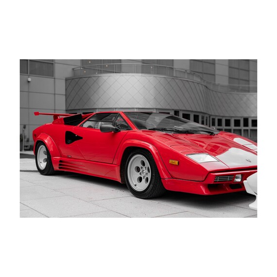 Lamborghini Countach Fine Art Print: Rosso Supercar Photography, Limited Edition