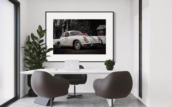 Fine Art Print - Vintage Porsche 356 in the Wild - Bardhal Rally Wall Art – Porsche Collector Gift, Office Decor, Cabin, Vacation, Ski