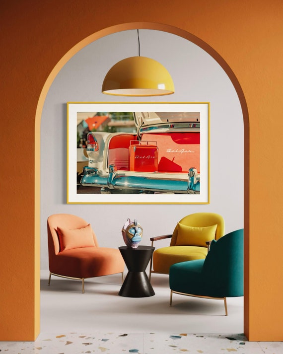 Retro Chevrolet Bel Air Trunk Wall Art – Vintage Americana Vibe- Automotive Fine Art for Pin-up Car Lovers Poster Print