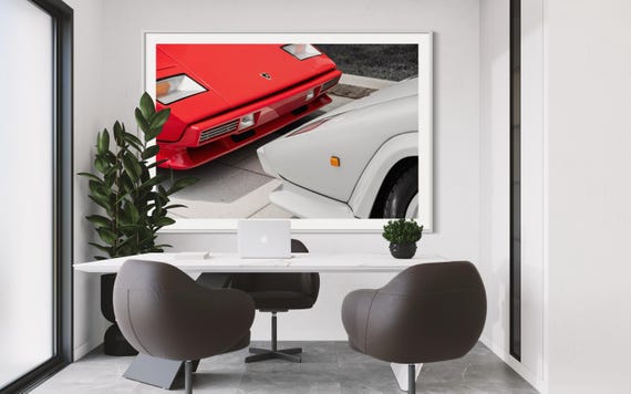 Fine Art Print- Lamborghini Countach Nose Photo, Vintage, Car Photography Print, Wall Art, Gil Stunner, Office Decor, Man Cave, Gift Poster