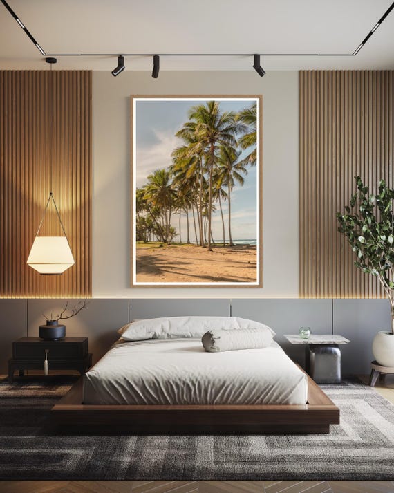 Fine Art Island Tropical Palm Trees Beach Print - Beach Coastal Travel Ocean Photography, Tropical Home Wall Decor, Gift for her, caribbean