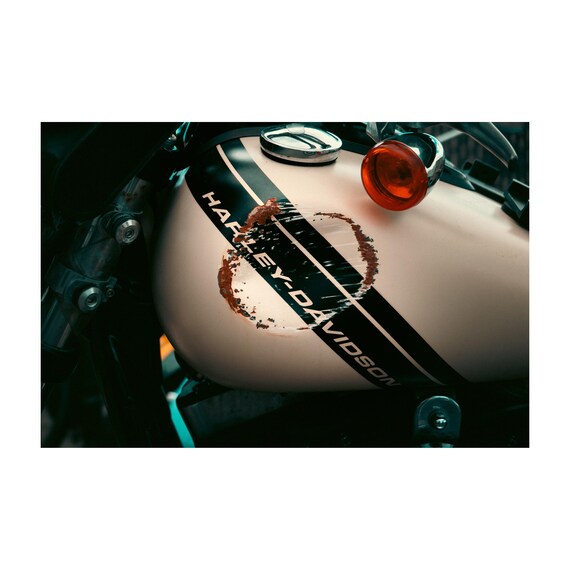 Fine Art Print - Harley-Davidson Tank Wall Art –  Motorcycle Print, Biker Decor, Gift for him, man cave decor, garage, office, rust poster