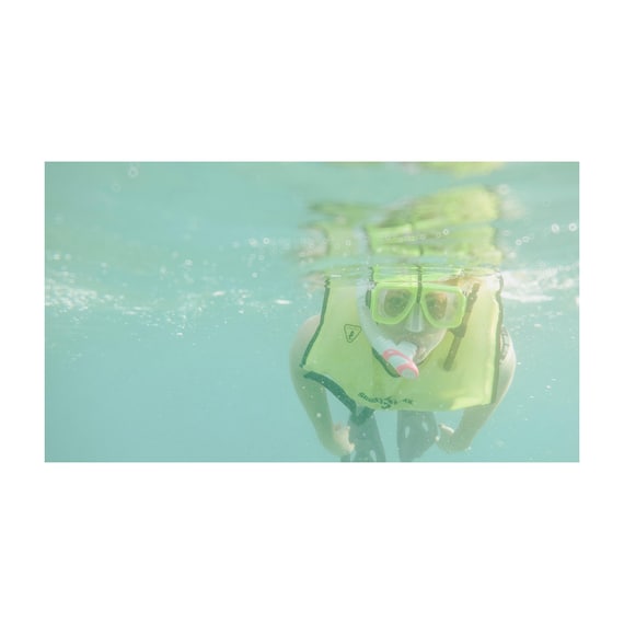 Fine Art Print - Funny Snorkeling Photo Print: Turquoise Ocean Wall Art