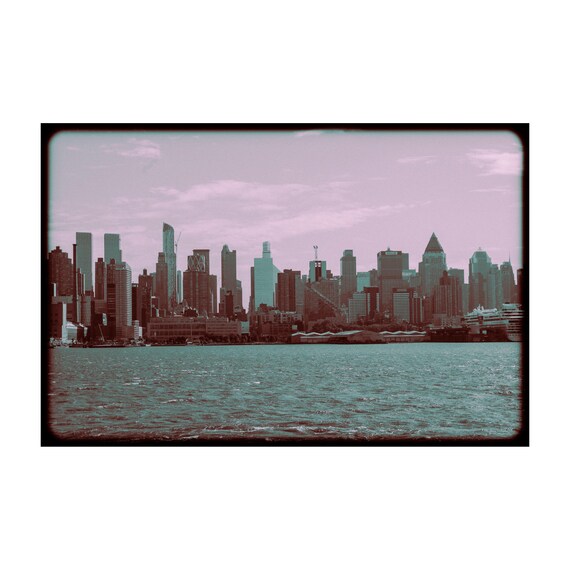 Fine Art print - New York skyline film style Wall Art, vintage new York cityscape decor, art deco, decor, housewarming gift, NYC