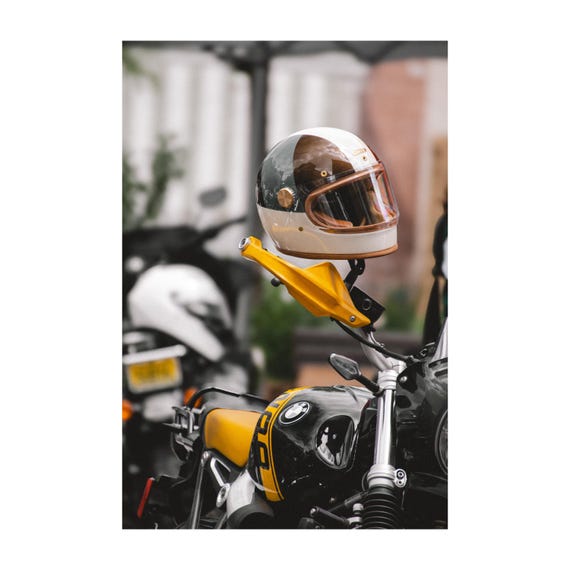 Fine Art Print - BMW R nineT 90 Cafe Racer Motorcycle Helmet Wall Art, Cafe Racer Decor, Custom Motorcycle Gift for him, New York City