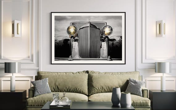 Fine Art Print- 1934 Packard Twelve Grille Photo Print, Art Deco Classic Car Wall Art, black and white poster,  Vintage Decor, Gift, Poster