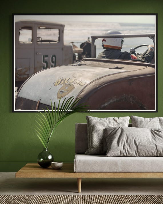 Fine Art Print - Vintage Hotrod Beach Racing Wall Art, TROG, Coastal Decor, Office, garage decor, gift for him, Wildwood, Ford Model T