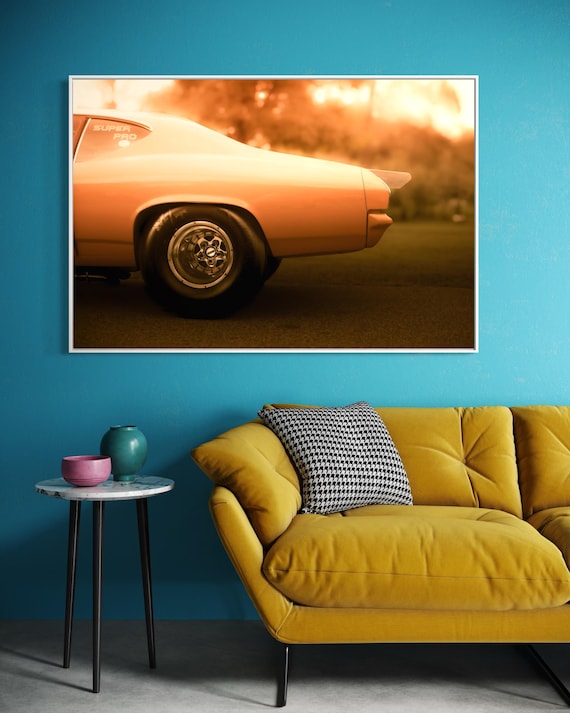 1970 Chevelle Super Pro Drag Car Wall Art | Muscle Car Fine Art Poster | Vintage American Drag Racing | Garage Man Cave Decor Ideas