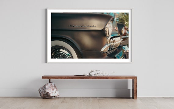 Chrome and Classics - 1950s Chevrolet grill - Retro Automotive Photography Print - Classic Car Modern Art Deco Poster Photo