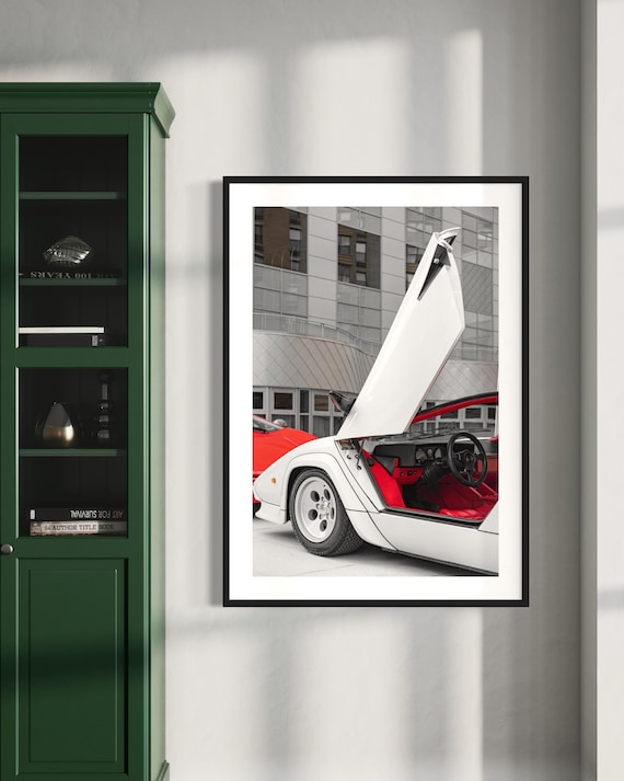 Fine Art Print - Lamborghini Countach Scissor-Door Portrait, Exotic Car Photo, Wall Art, Home Decor, Man Cave, Poster, Vintage, gift for him