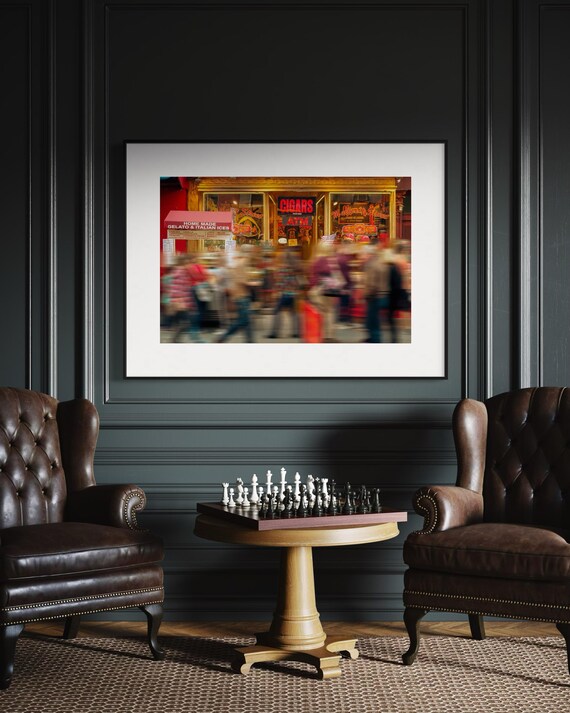 Fine Art Print - CIGAR Shop NYC Wall Art, Italian Ice cream Store poster, Little Italy New York, Lounge Bar Decor, man cave, bar decor