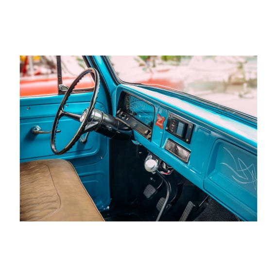 Vintage Chevy C10 Truck Interior Print: Americana Garage Decor