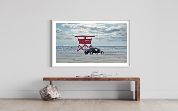 Drag Racer Sunset Art Print: Wildwood Beach Nostalgia – Racing Past & Present Collide at The Race of Gentlemen