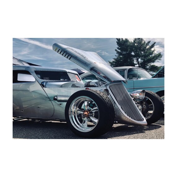 Hot Rod Chrome Wall Art, Chrome Classic Car Artwork, Vintage Automotive Car Fine Art Print, Unique Gift for Car Enthusiasts