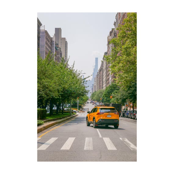 Fine Art Print - Yellow Taxi New York City Street Wall Art, 5th Avenue Poster, NYC gift, housewarming, office decor, Gil Stunner Original