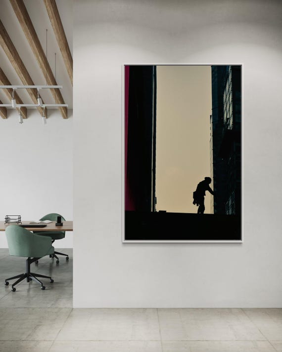 Fine Art Print - Times Square Urban Worker Silhouette Wall Art, New York Union, Construction, Office, Workshop Decor, NYC, Gift ideas, Labor