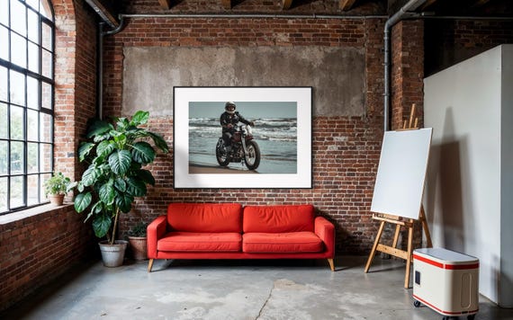 Fine Art Print - Vintage Motorcycle Rider Wall Art – Harley Davidson Biker Photo – TROG Photography Print for Biker Garage or Office Decor