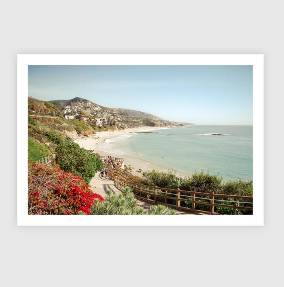 Fine Art Print - Laguna Beach Boardwalk Wall Art Print, California Coastal Home Decor, Vacation, Orange County, West Coast