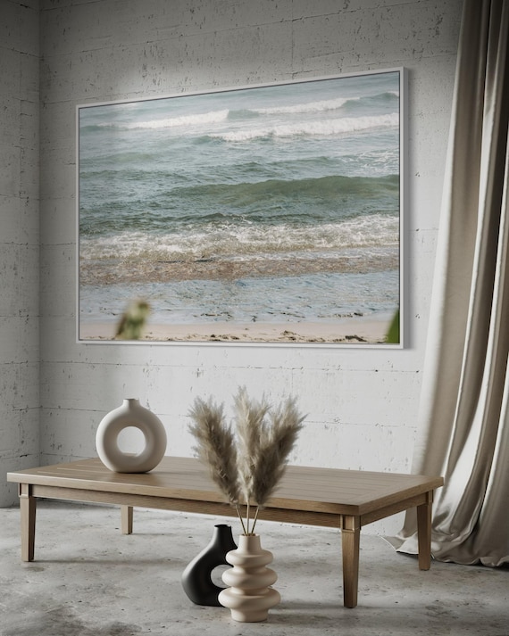 Fine Art Print - Ocean wave Decor, coastal wall art, beach print, neutral seascape photography for calm home, minimalist, nautical, gift