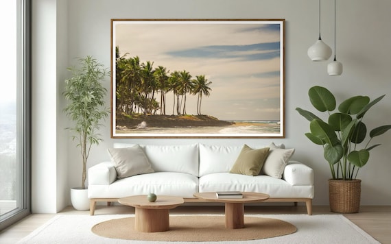 Fine Art Palm Trees Beach Print -  Sunset Beach Coastal Travel Ocean Photography Costa Rica Tropical Home Wall Decor, House of Spoils Gift