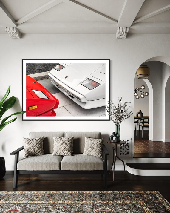 Fine Art Print- Lamborghini Countach Front Photo, 80's, Car Photography Print, Wall Art, Gil Stunner, Office Decor, Man Cave, Gift Poster