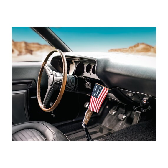 1970 Dodge Challenger Interior Wall Art | American Flag | Patriot Muscle Car Photography | Americana Decor | 4th of July Americana Decor