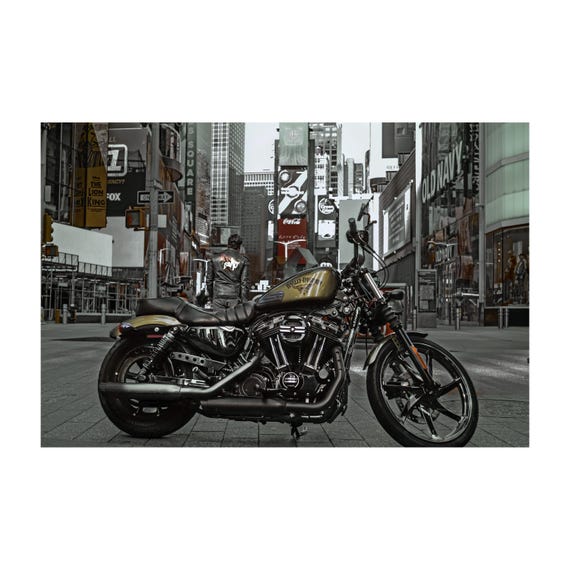 Harley Sportster Fine Art Print: Times Square NYC Motorcycle Photography