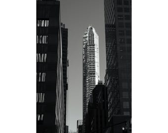 NYC Skyscraper Fine Art Print: Black and White Manhattan Architecture, for office decor and gift