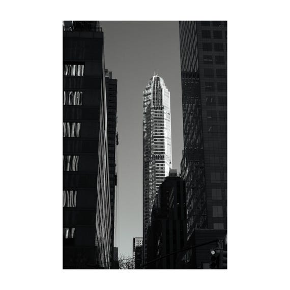 NYC Skyscraper Fine Art Print: Black and White Manhattan Architecture, for office decor and gift