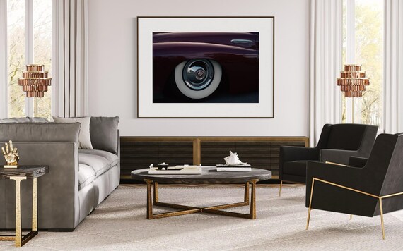 Fine Art Print - Vintage Cadillac Velvet Color Wall Art -  Whitewall Tire Close-Up -  Classic Car Poster, Retro Automotive Decor, Gift Ideas