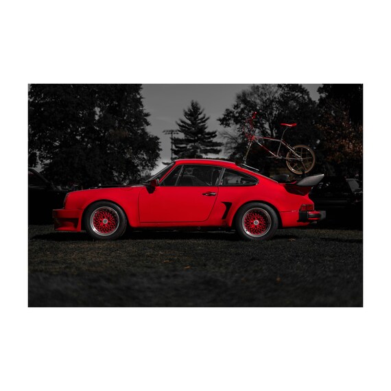 Fine Art Print -  Porsche 911 Wall Art, Vintage BMX Bicycle, Automotive Decor for Car Enthusiasts, Classic Sports Car, Office, gift for him