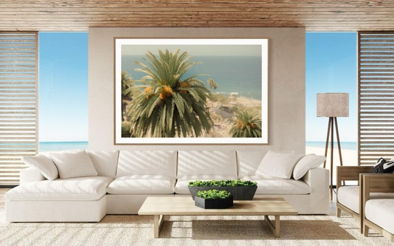 Fine Art  Print - Coastal Decor, Palm Tree Ocean View, Pastel Colors, California, La JOlla, San Diego, Coronado, Home Decor by Gil Stunner