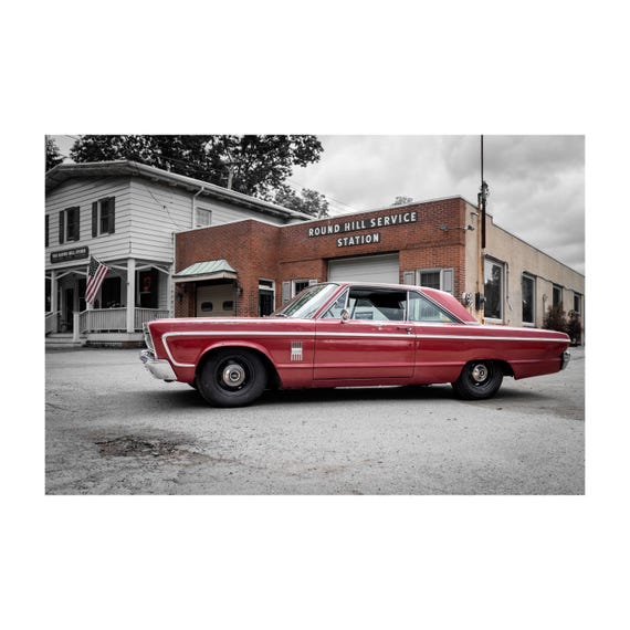 1965 Mercury Monterey Print: Vintage Red Classic Car Americana