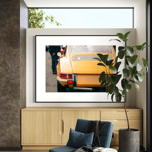 Stampa fotografica da parete per auto - Vista posteriore della Porsche 911 - Decorazione murale personalizzata - Decorazione murale tridimensionale Art Deco - Decorazione murale alla moda