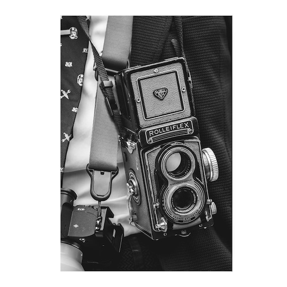 Fine Art Print - Rolleiflex Camera Wall Art, Vintage Black and White Photography, Office and Home Decor Ideas, Gift for Photographers
