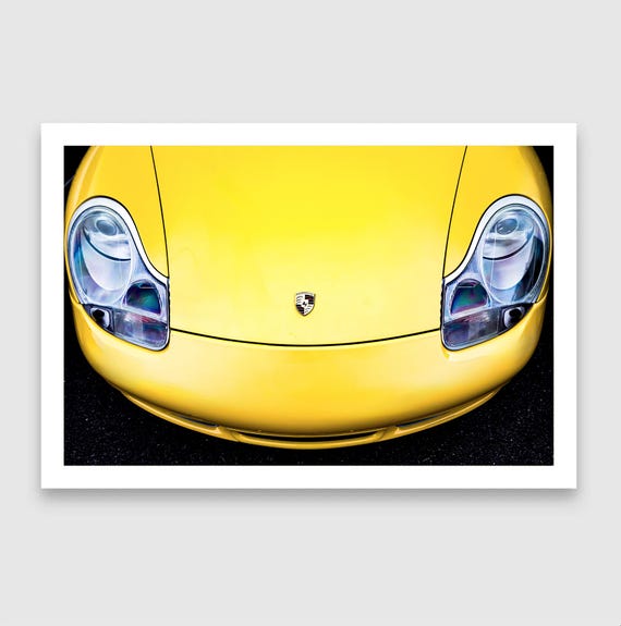 Fine Art print - Yellow 911 Porsche 996 Front-End Car Wall Decor