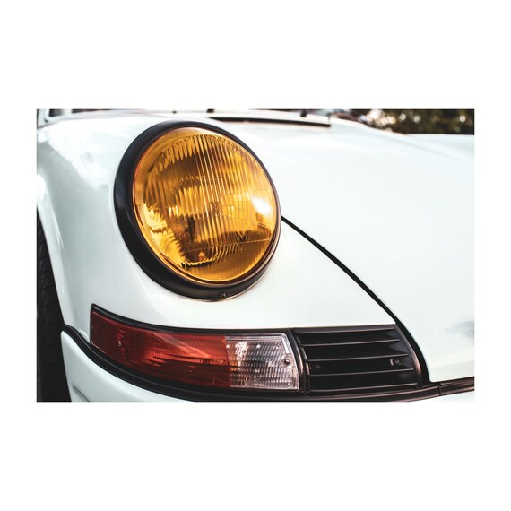 Classic Porsche Carrera Eminent: Artistic Close-Up with American Flag Backdrop - Poster 1/3 Minimalist Retro Art Poster print