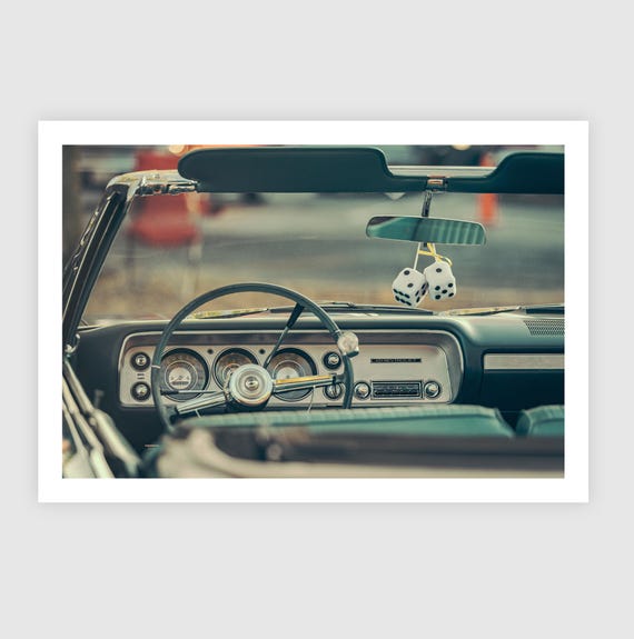 Fine Art print - 1964 Chevrolet Impala Convertible Interior Wall Art, Garage, Man Cave, Home, office Decor, Classic Muscle Car, Americana