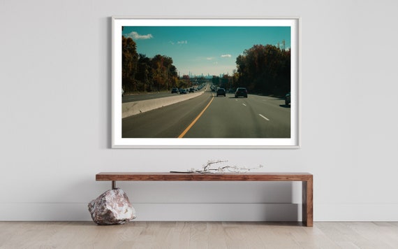 Urban Horizon - New York City Skyline from Afar - Road Trip Photography Print Modern Wall Art - Upstate New York