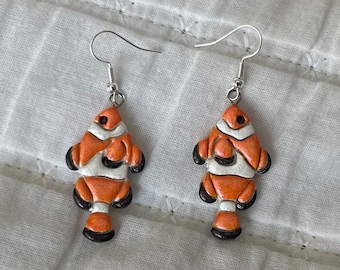 handmade clownfish earrings