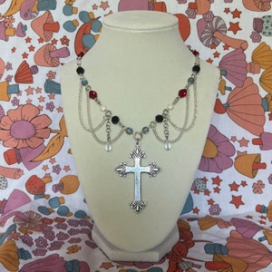 gothic cross choker necklace