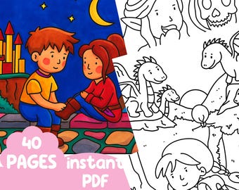 Libro da colorare fantasy: disegni accoglienti e rilassanti per adulti e adolescenti (download digitale)