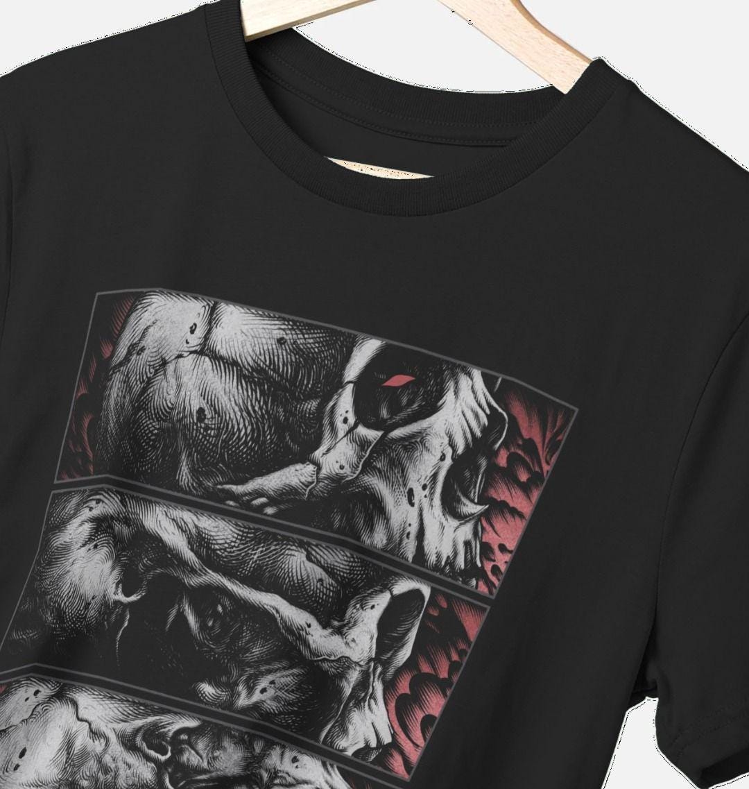 Men's Gothic Skull T-shirt | Comic Strip Skulls | Anatomy | Cranium ...