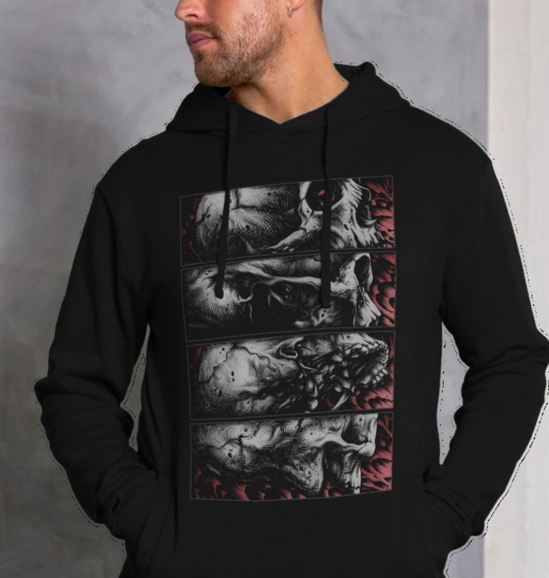 Skull Gothic Witch Men's Sweatshirt
