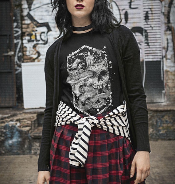 melt the lady gothic T-shirt ゴシック Gothic Woman T-Shirt Harajuku Anime Clothes Print Cartoon