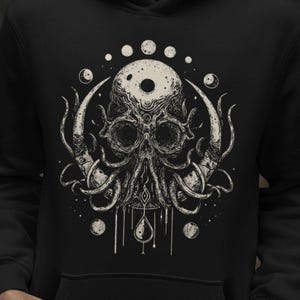 Lovecraftian Cthulhu Octopus Men&#39;s Hoodie | Horror Hoodie | Gothic Hoodie